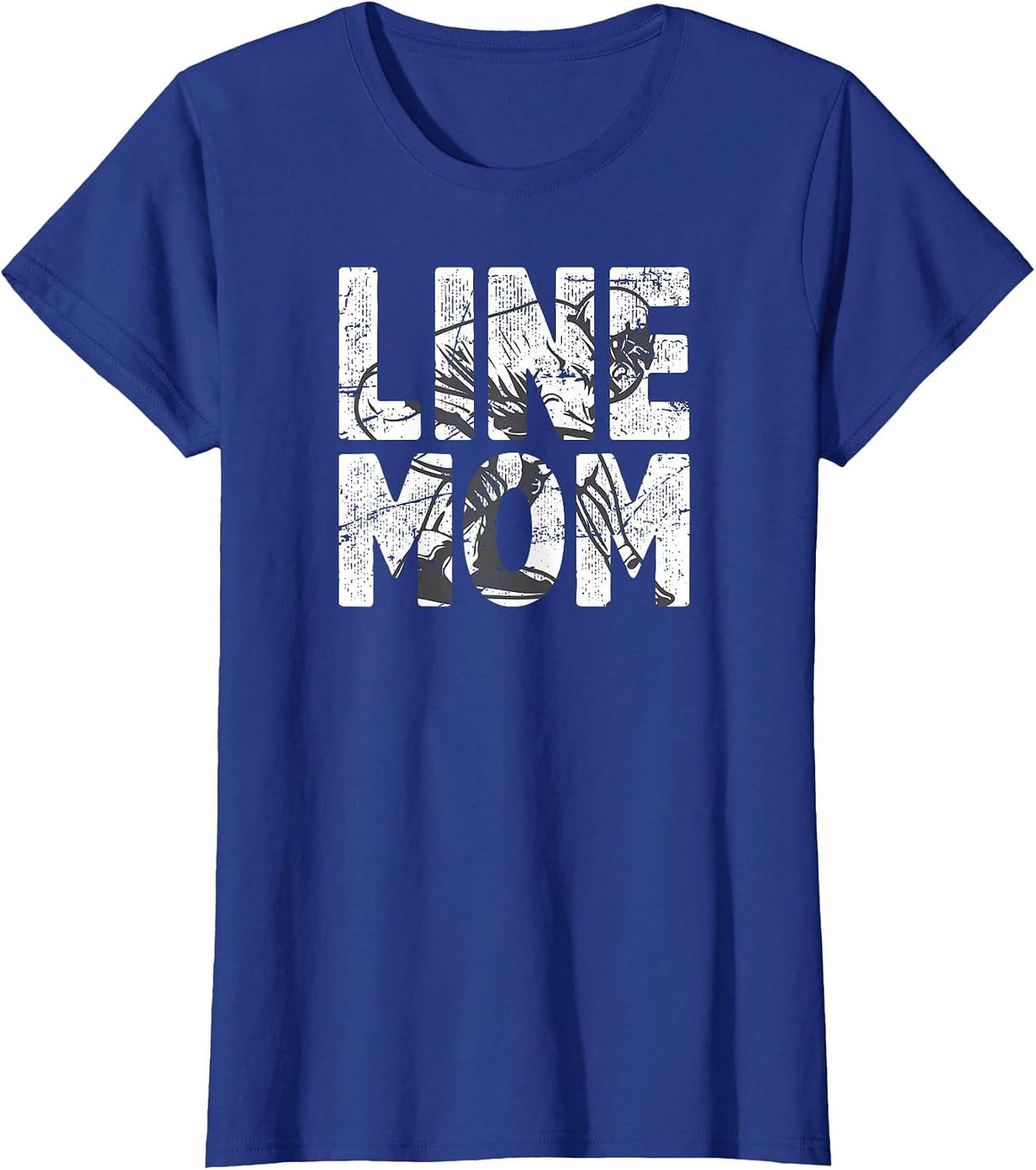 Football Lineman Mom T-Shirt Tee for Proud Mother of A Football Line Player - Royal Blue