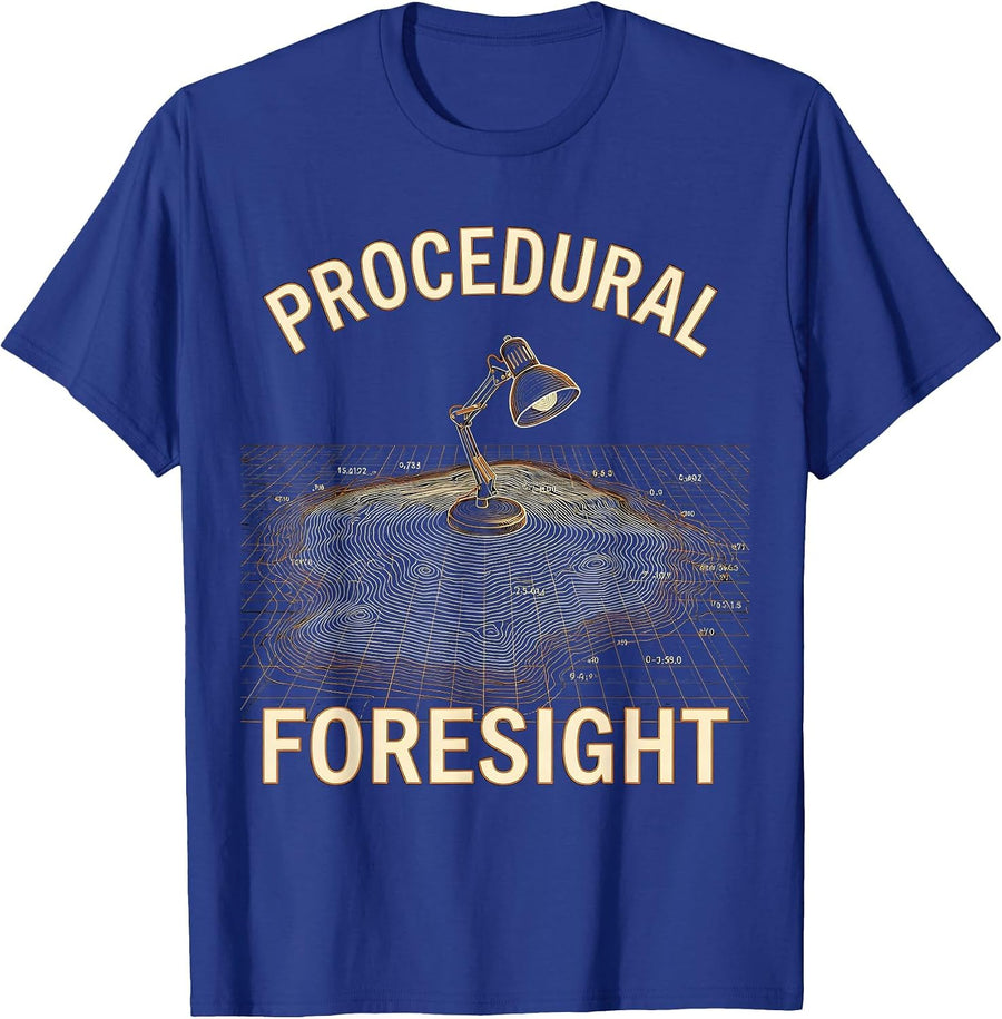 Procedural Foresight Topographic Contour Funny English T-Shirt - Royal Blue