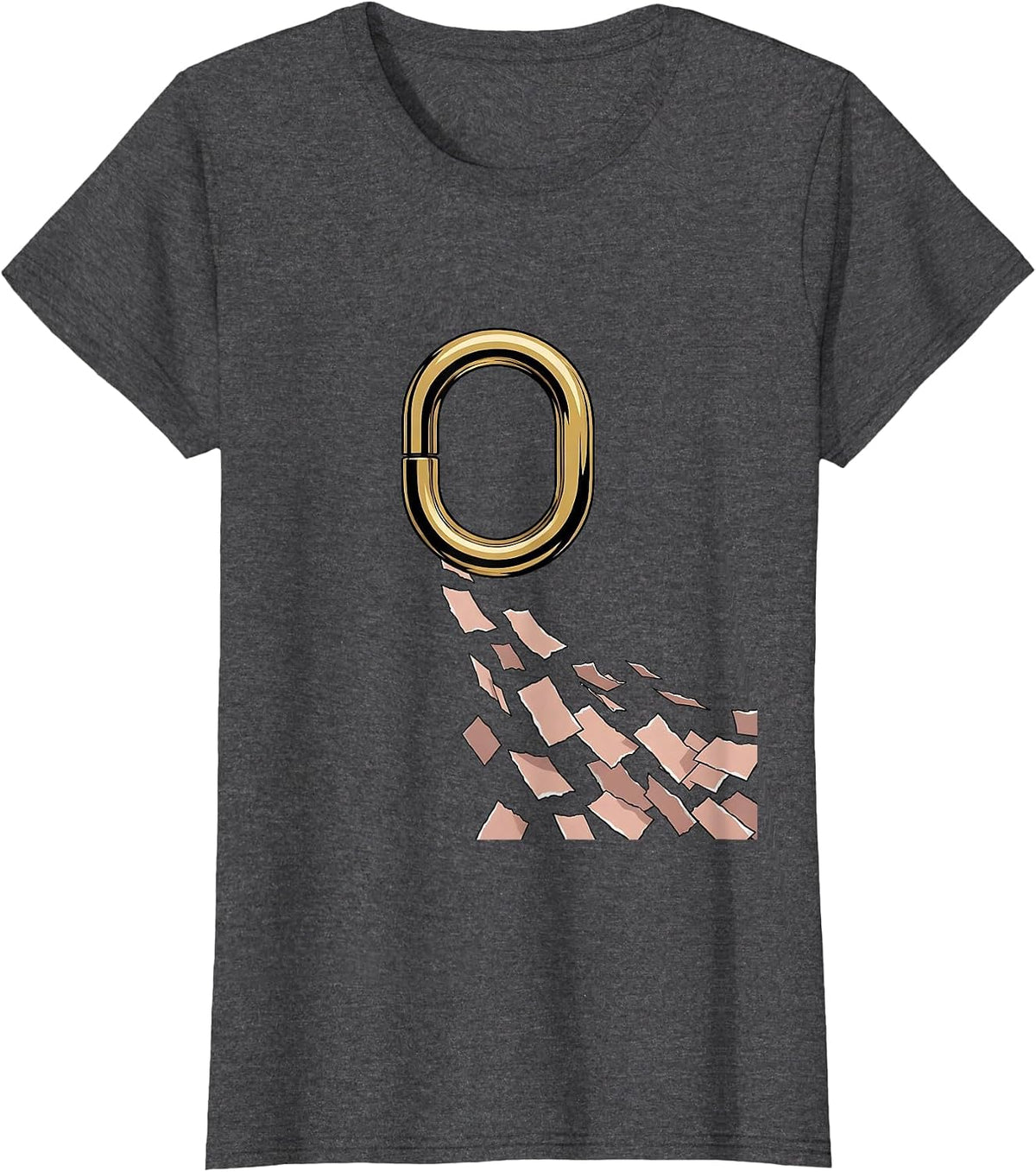 Women's Gold Hoop Lock Black Women Pride Sisterhood T-Shirt - Dark Heather Grey
