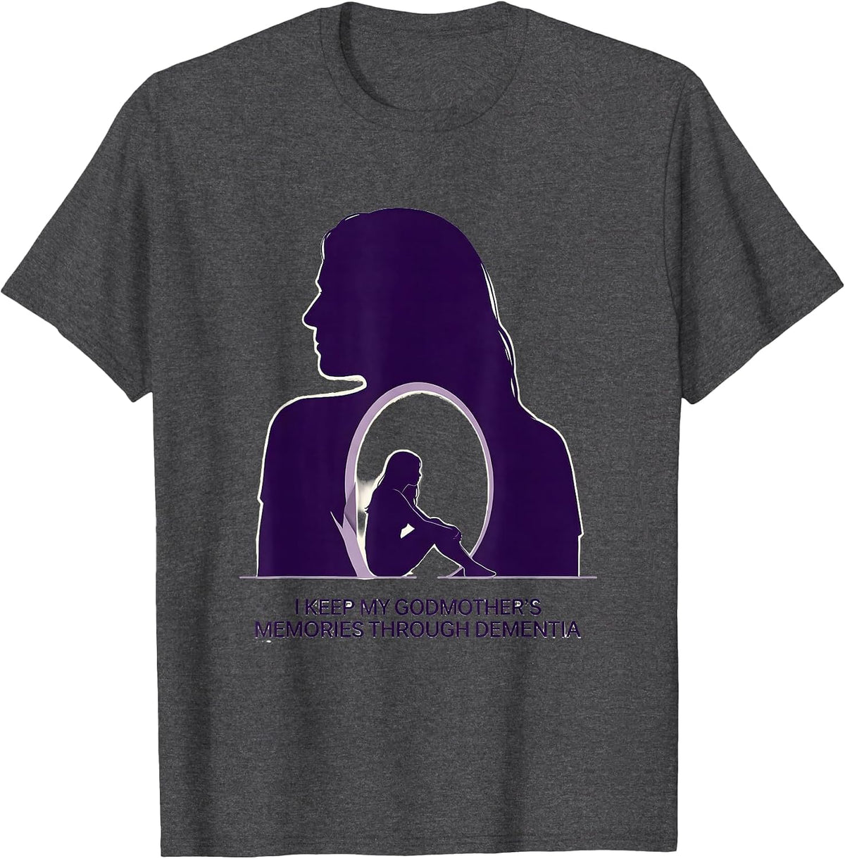 Men's I Keep My Godmother's Memories Through Dementia Tribute T-Shirt - Dark Heather Grey
