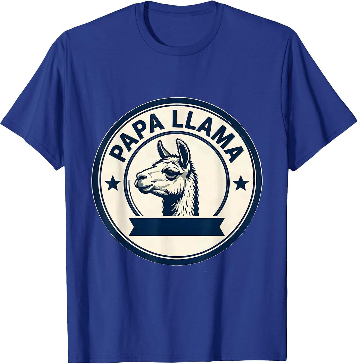 Papa Llama Funny Llama Alpaca Novelty Humor Casual T-Shirt - Royal Blue