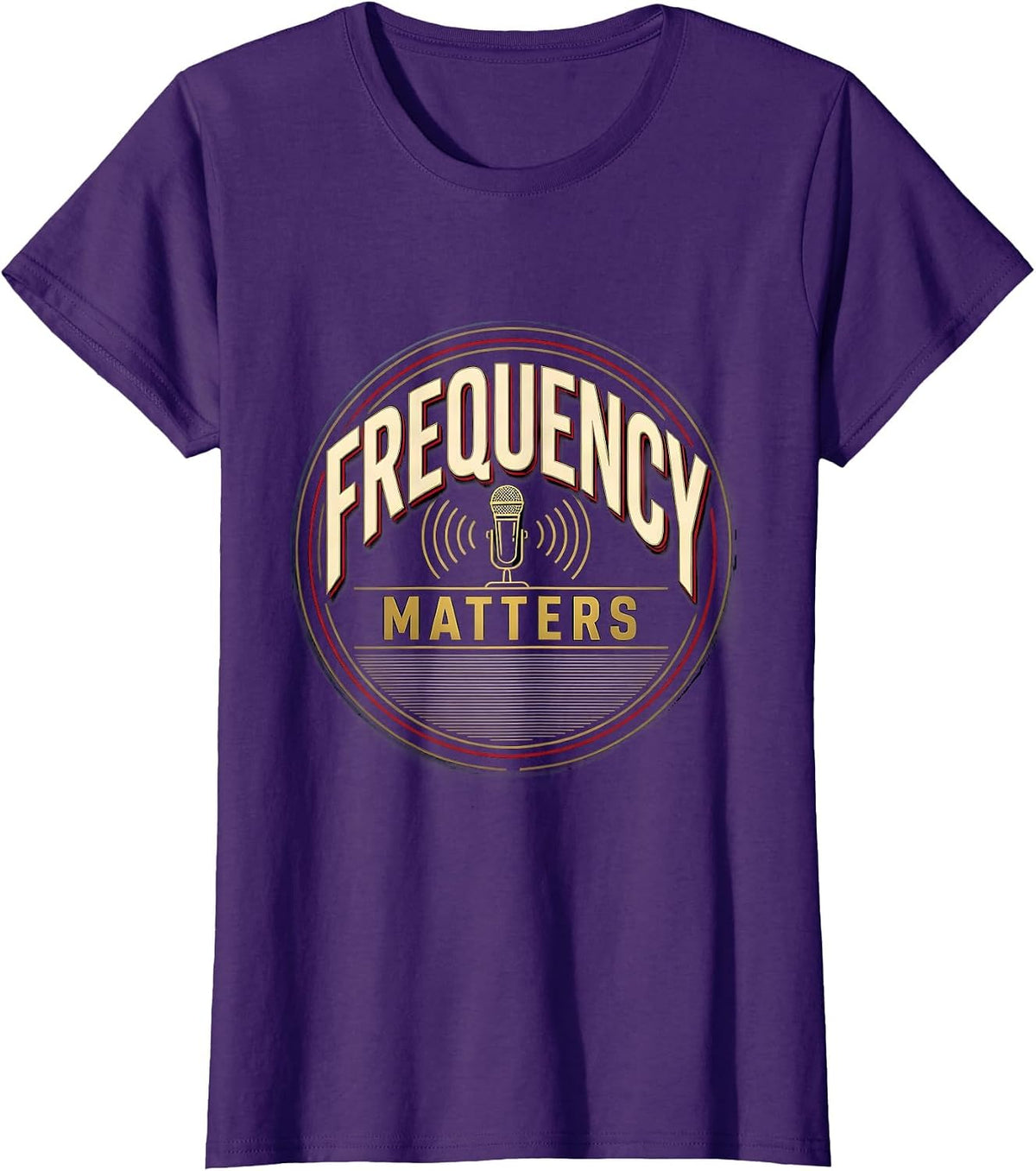 Women's Frequency Matters Funny Ham Radio Operator Hobbyist T-Shirt - Purple