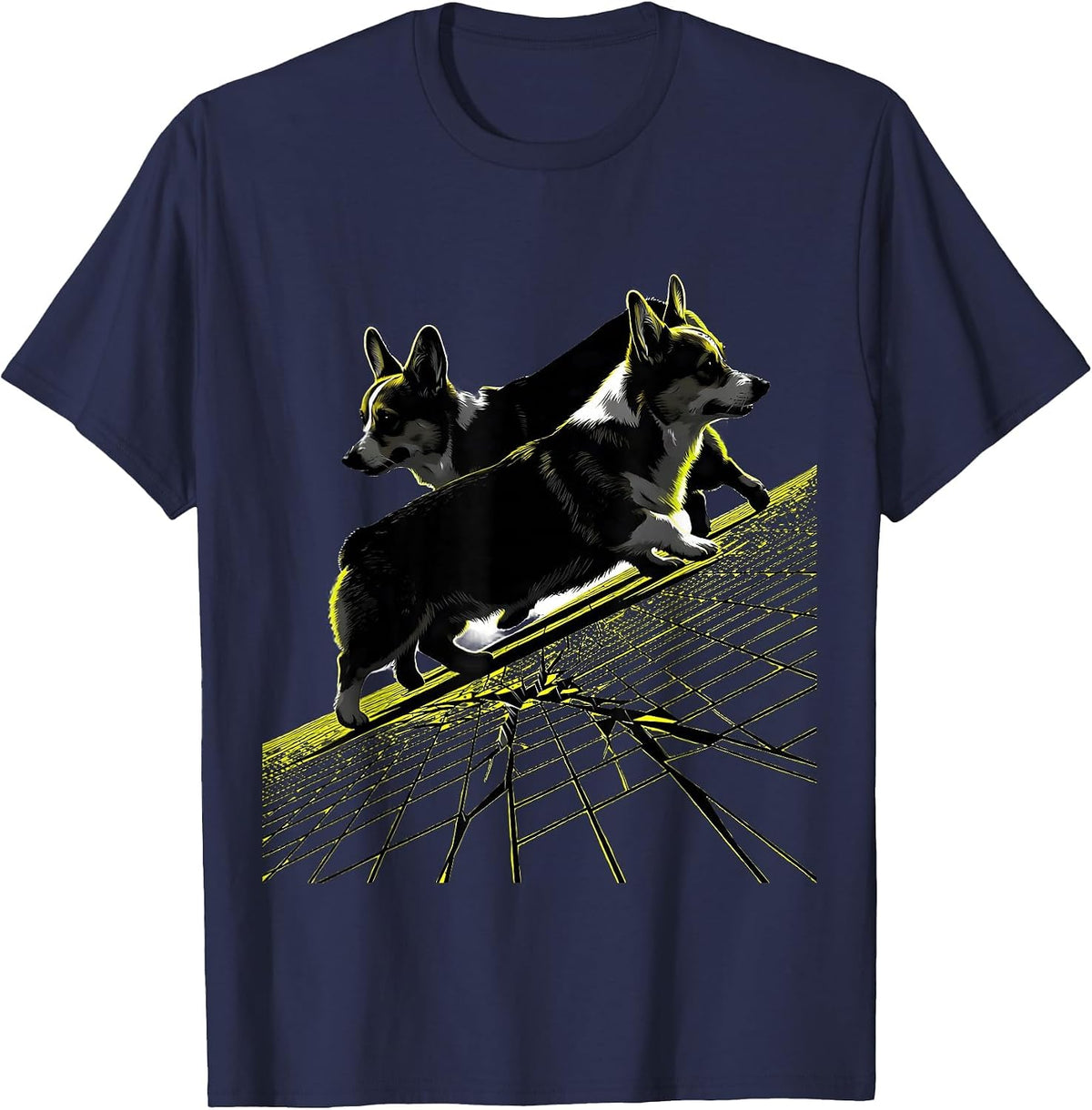 Corgi Frap Retro New Wave Corgi Lover Gift T-Shirt - Navy Blue