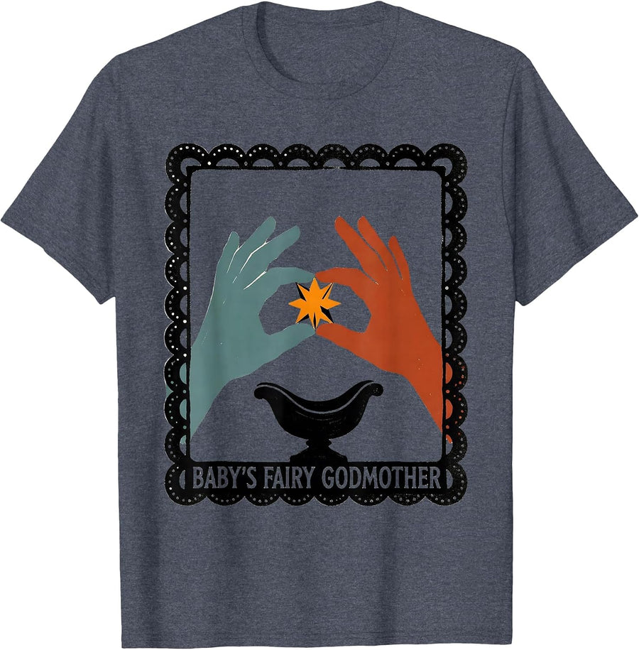 Baby's Fairy Godmother Whimsical Humor New Baby Godparent T-Shirt - Heather Blue
