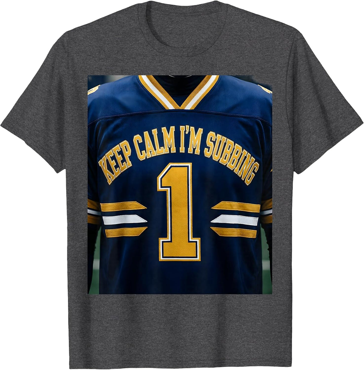 Keep Calm I'm Subbing Substitute Teacher Design T-Shirt - Dark Heather Grey