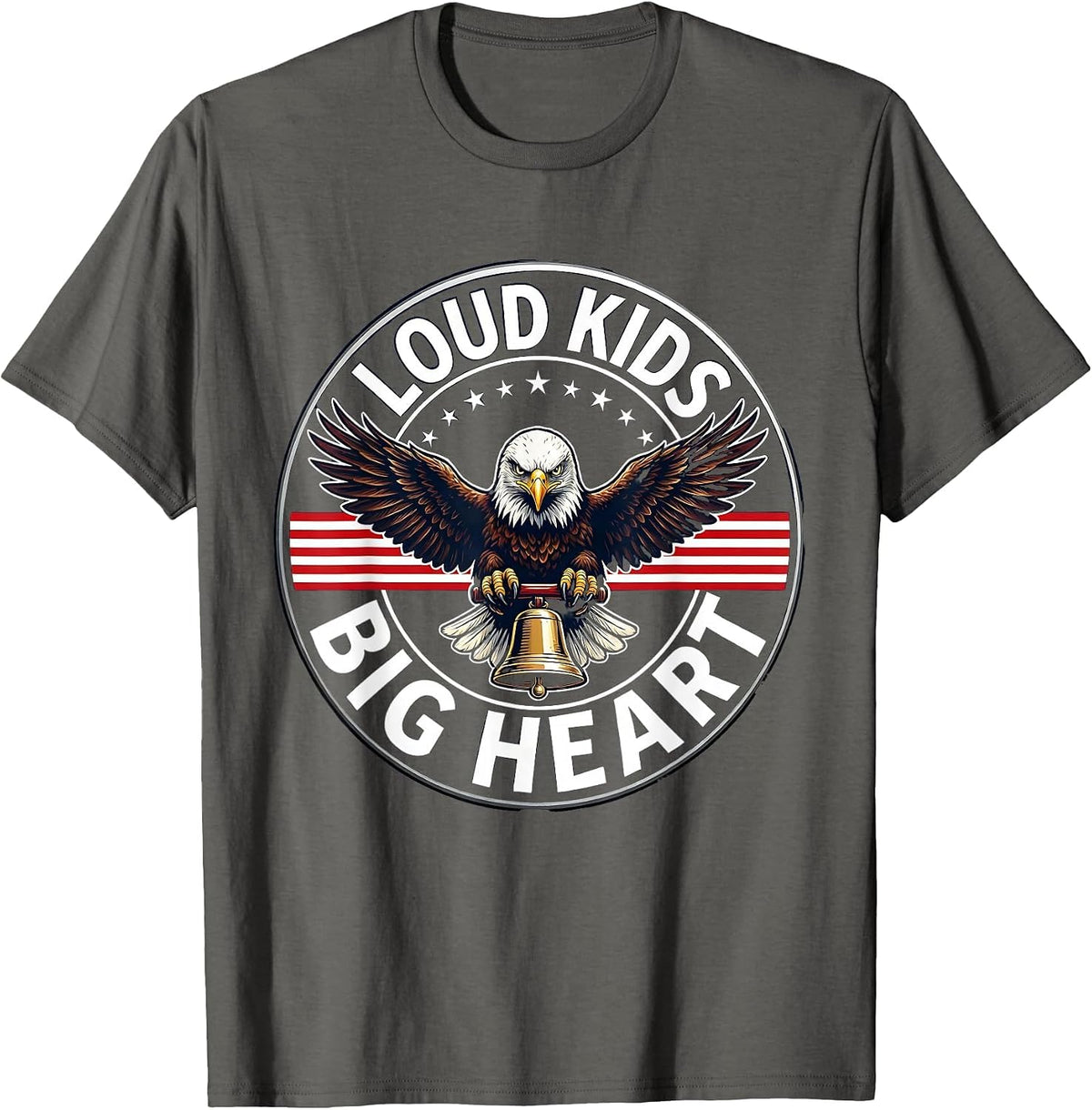 Loud Kids Big Heart 5th Grade Teacher Design T-Shirt - Asphalt Grey