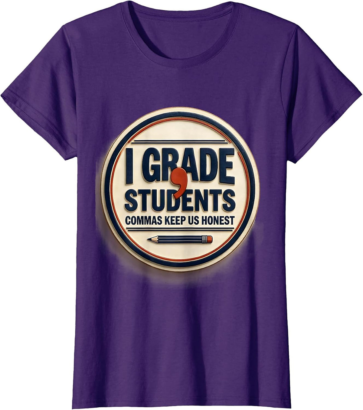 Women's I Grade, Students — Commas Keep Us Honest Funny Grammar T-Shirt - Purple