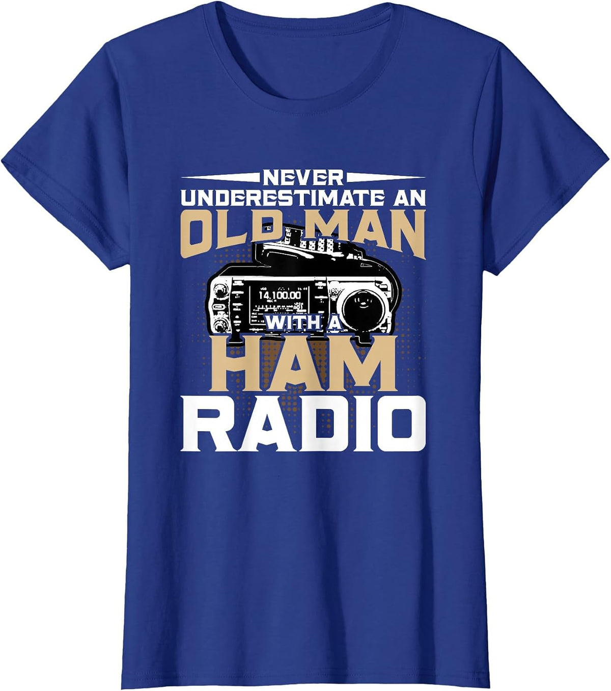 Never Underestimate an Old Man with A Ham Radio T-Shirt - Royal Blue