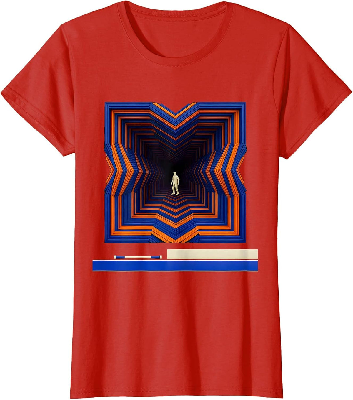 Women's Angular Zigzag Course Gates Cross Country Runner Humor T-Shirt - Red