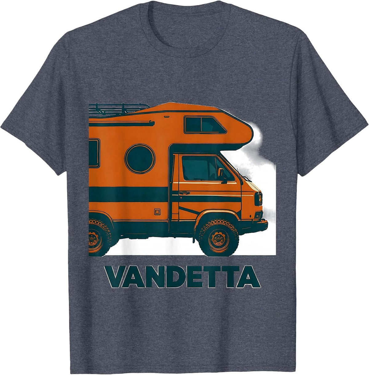 Vandetta Retro Van Life Camper Nomad Pride Vanlife T-Shirt - Heather Blue