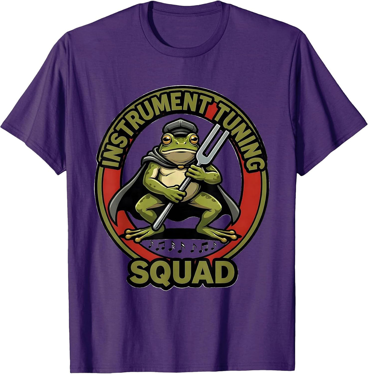 Instrument Tuning Squad Funny Frog Teacher Back to School T-Shirt - Purple