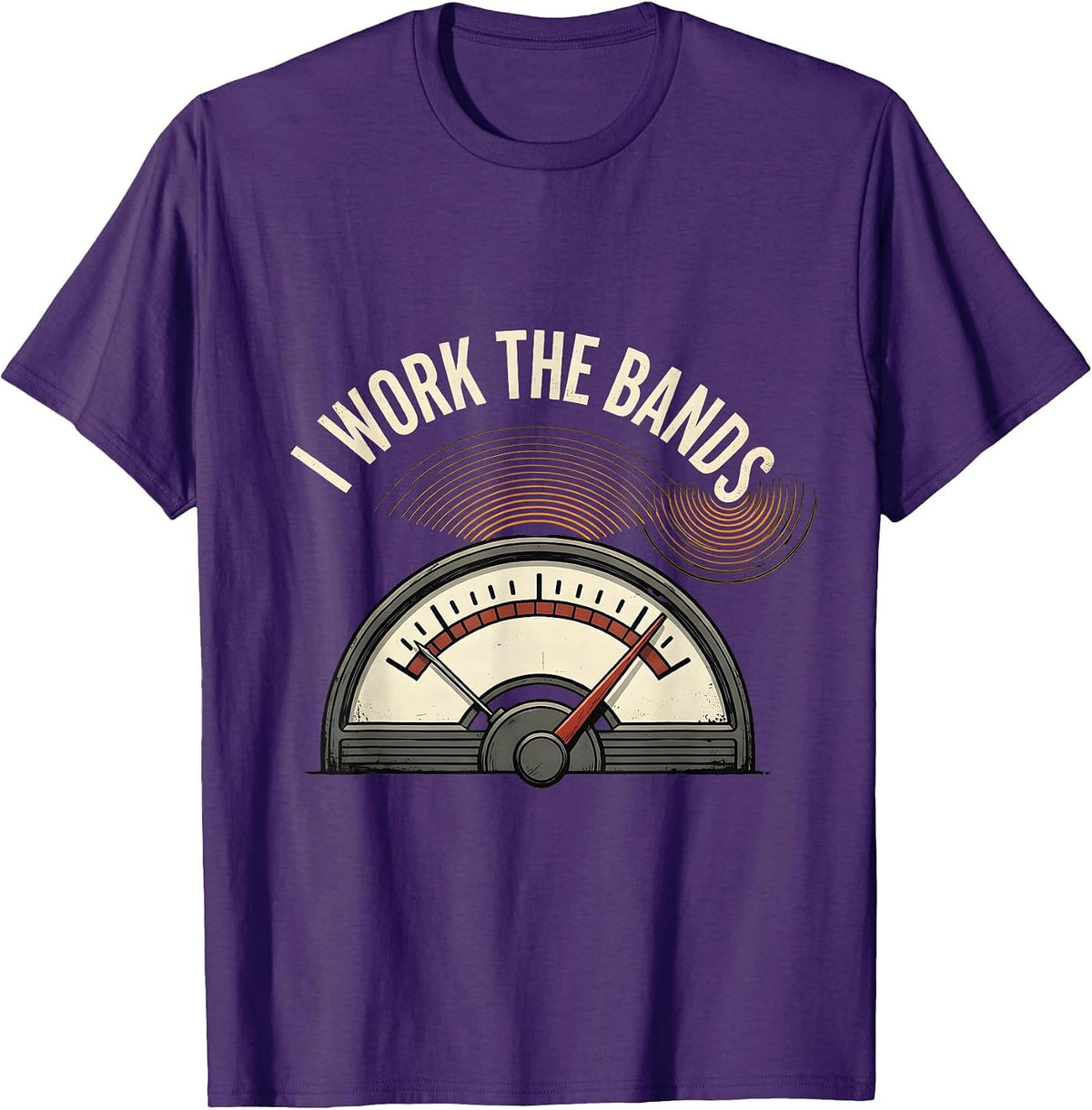 I Work The Bands Funny Ham Radio Amateur Radio Operator T-Shirt - Purple