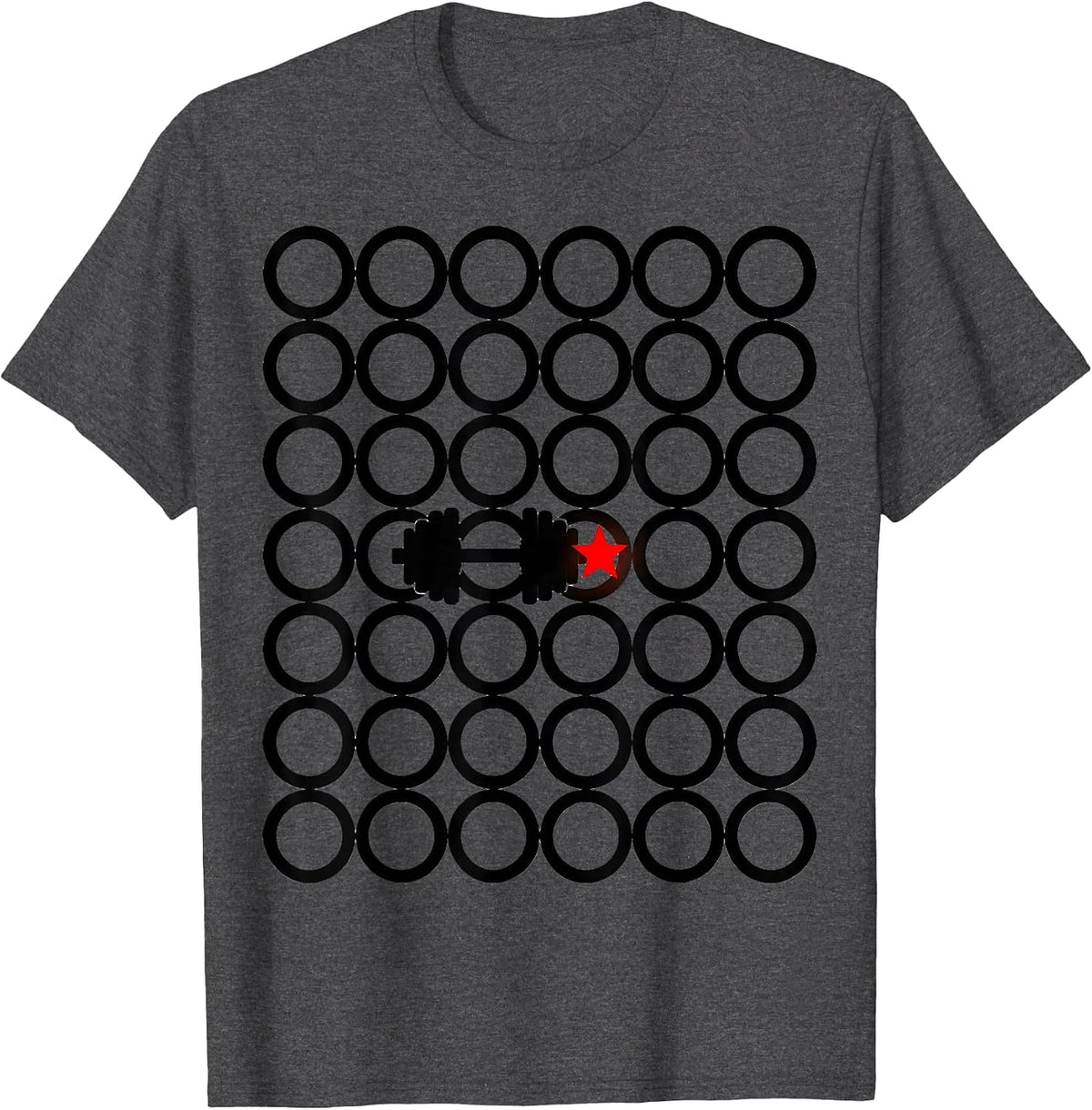 Men's Loaded Ring Grid Funny Gym Workout Christmas Novelty T-Shirt - Dark Heather Grey
