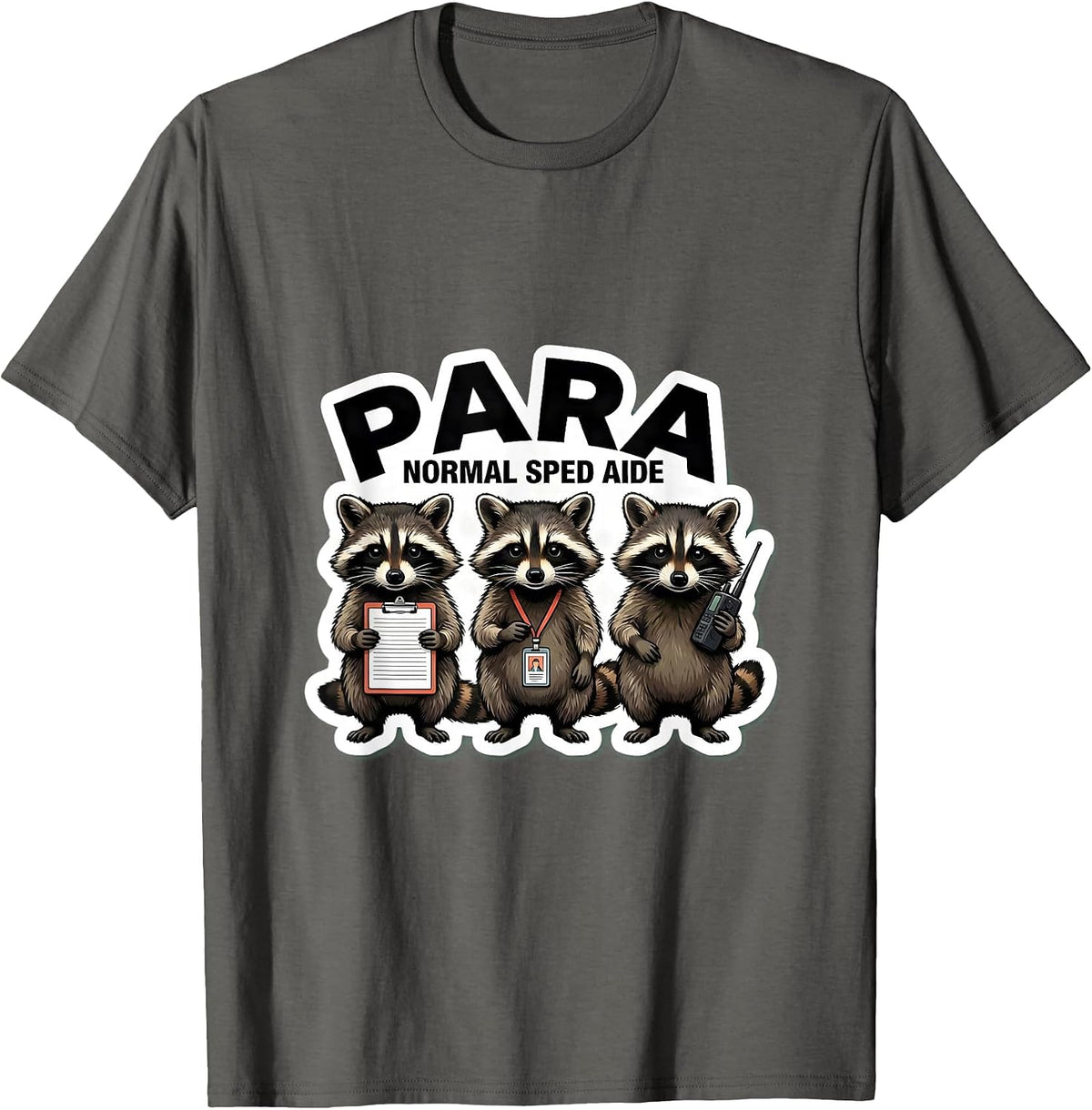 Men's Para Normal SPED Aide Funny Paraprofessional Teacher Aide T-Shirt - Asphalt Grey
