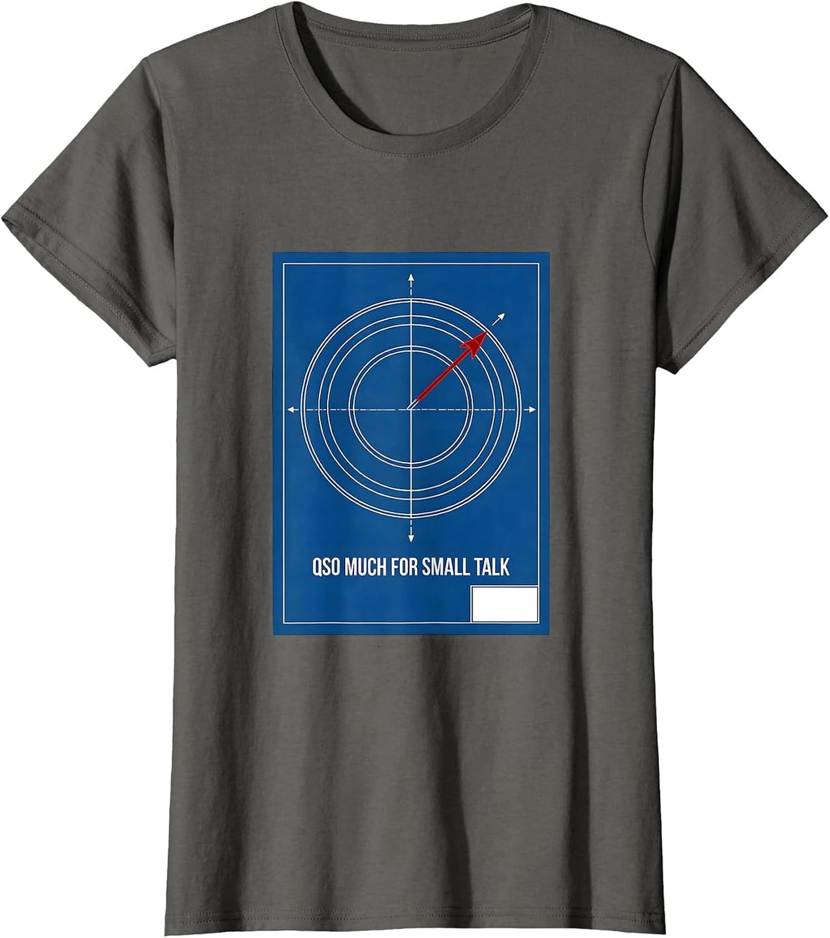 Women's QSO Much For Small Talk Funny Ham Radio Operator Enthusiast T-Shirt - Asphalt Grey