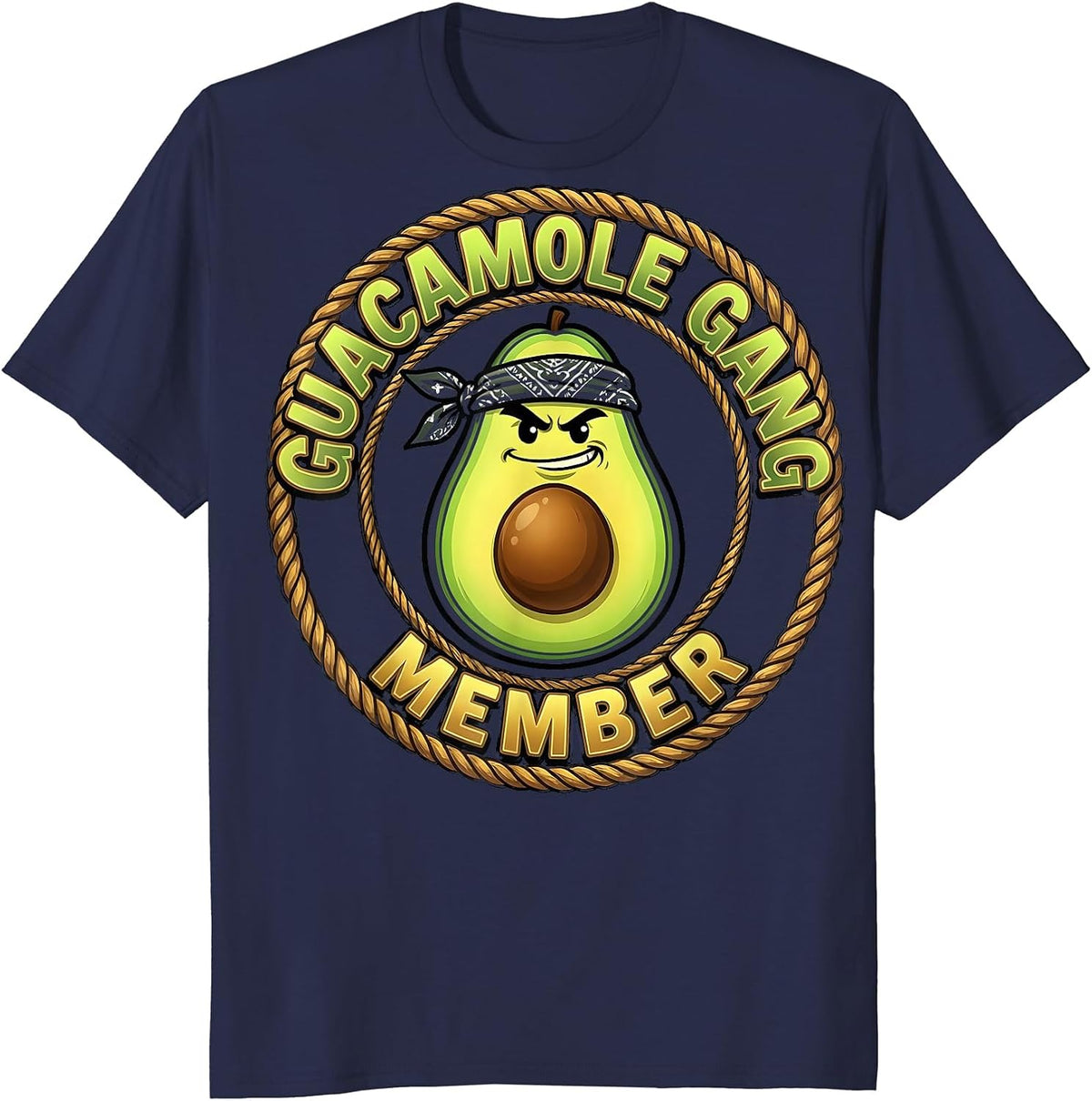 Guacamole Gang Member Cinco de Mayo Design T-Shirt - Navy Blue