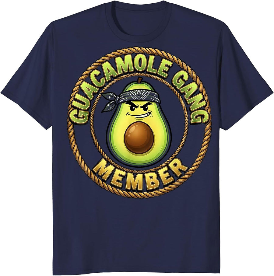 Guacamole Gang Member Cinco de Mayo Design T-Shirt - Navy Blue