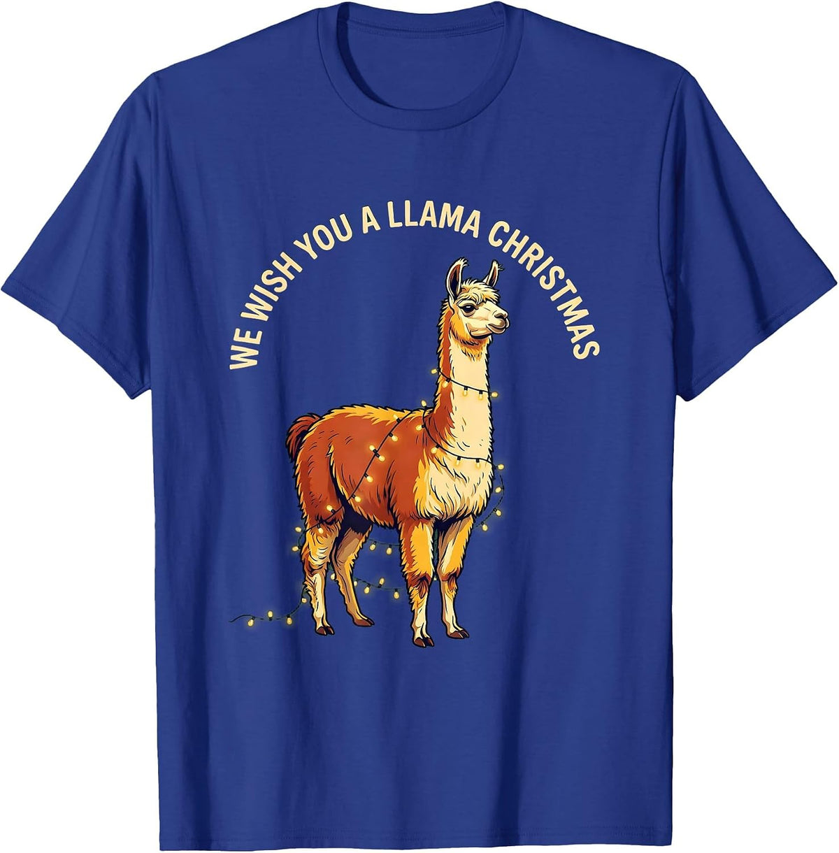 We Wish You A Llama Christmas Funny Llama Lover Christmas T-Shirt - Royal Blue