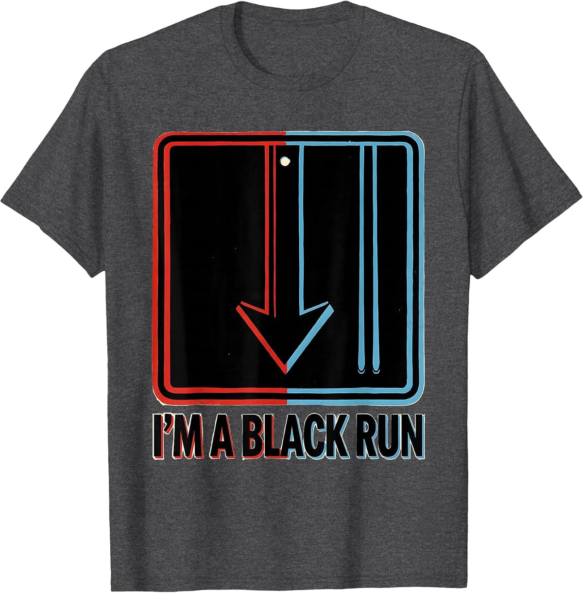 Men's I'm A Black Run Funny Ski Dad Winter Sports Gift T-Shirt - Dark Heather Grey