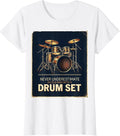 Women's Never Underestimate An Old Man With A Drum Set Vintage T-Shirt - White