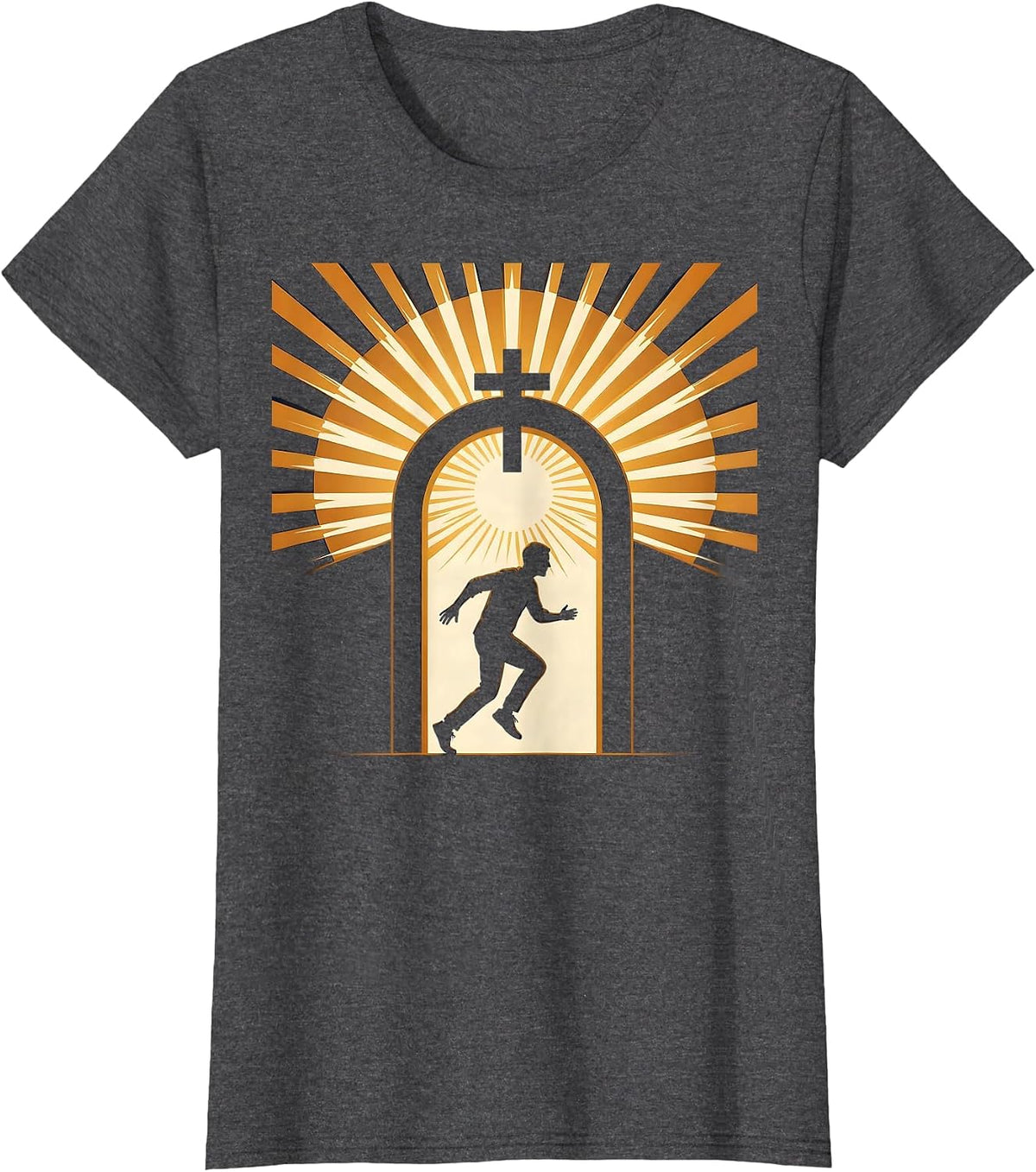 Women's Mental Health Walking Into Light Illustration T-Shirt - Dark Heather Grey