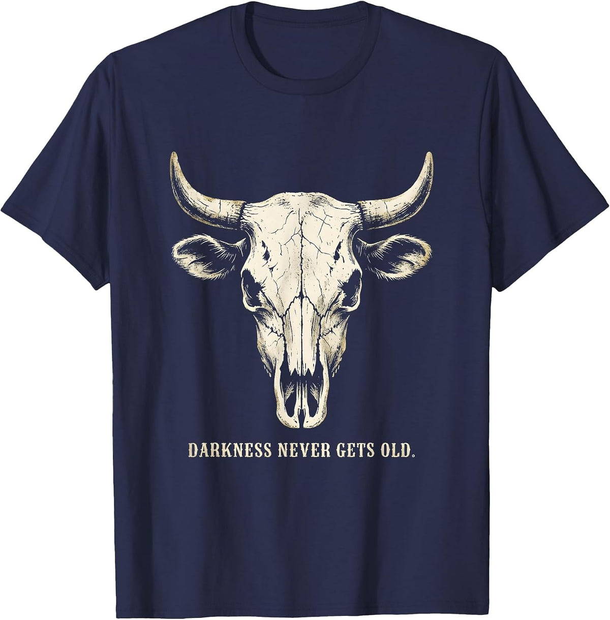 Darkness Never Gets Old Gothic Men's Design T-Shirt - Navy Blue