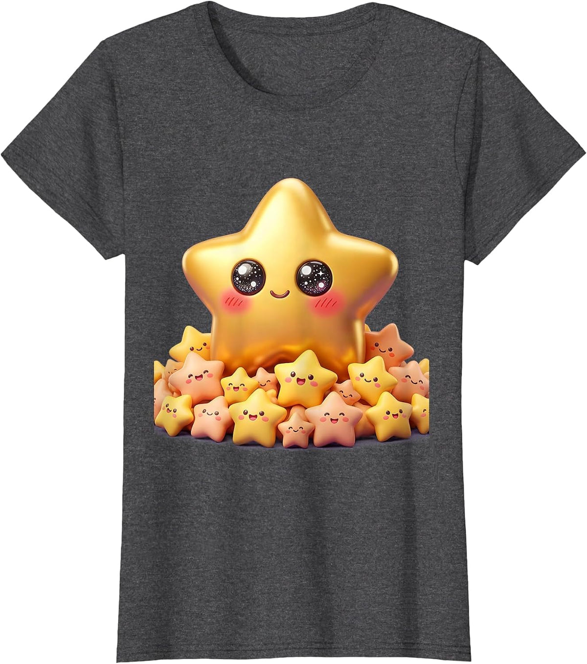 Women's 5th Grade Teacher Gold Star Desk Illustration T-Shirt - Dark Heather Grey