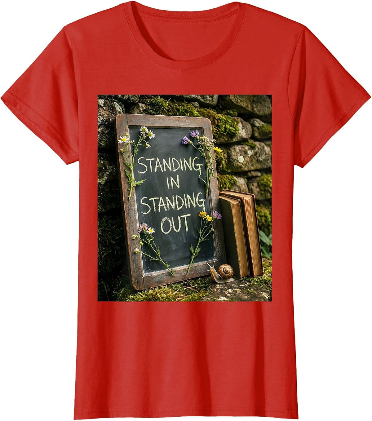 Standing In Standing Out Substitute Teacher Design T-Shirt - Red