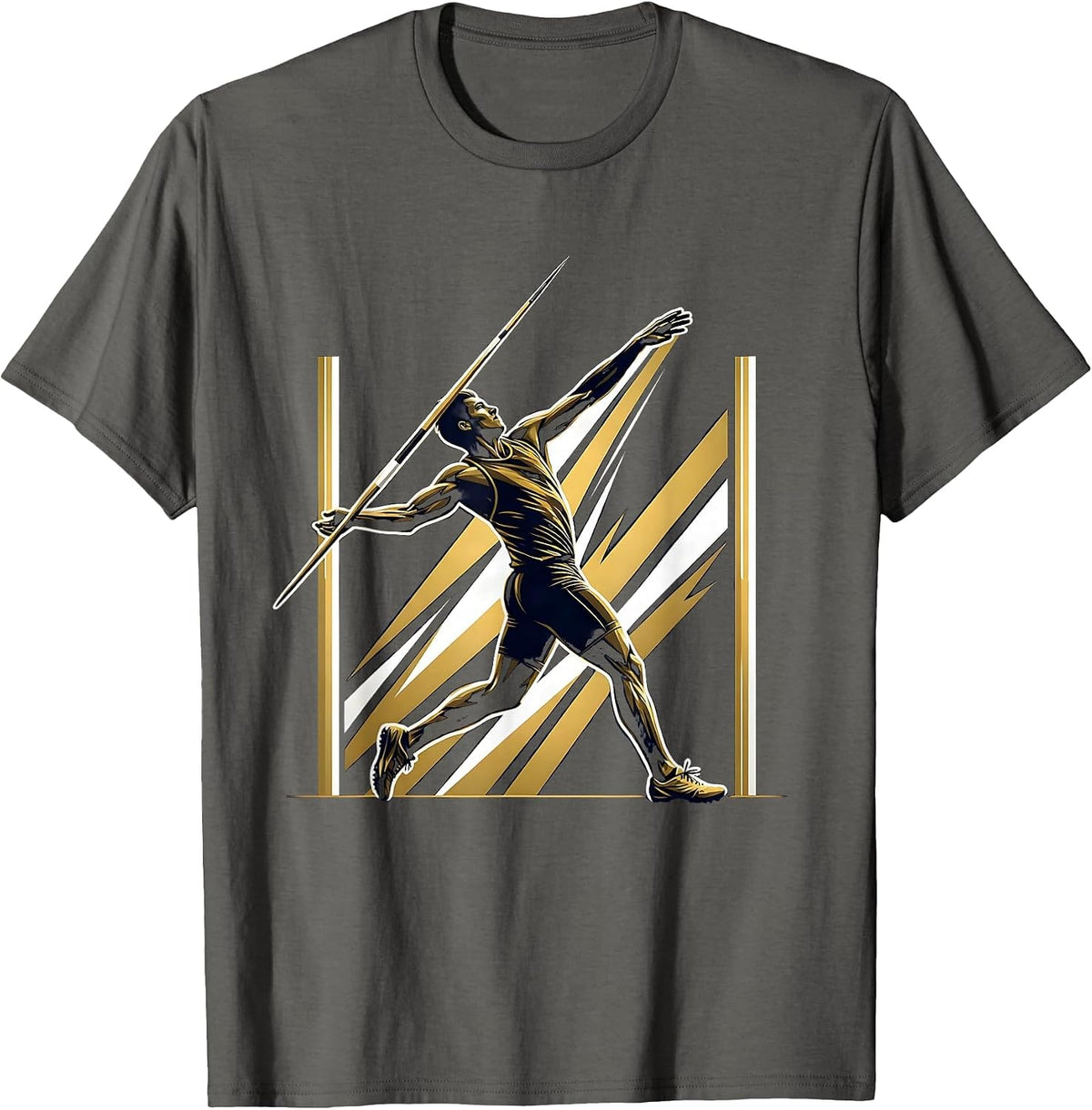 Men's Javelin Thrower Full Release Athletic Graphic T-Shirt - Asphalt Grey