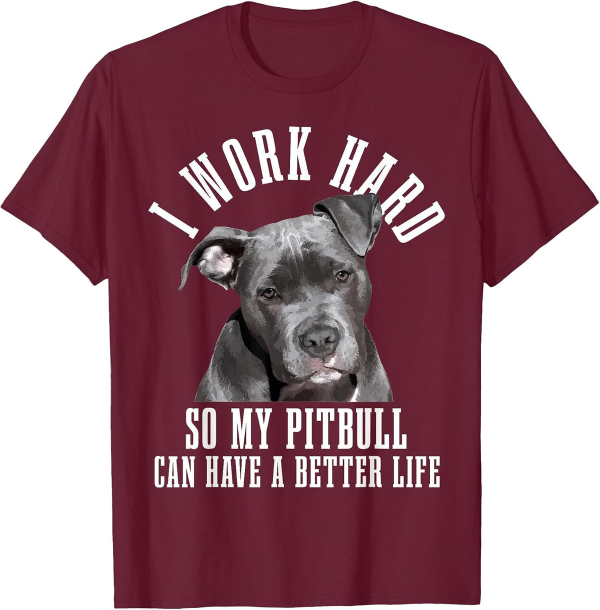 Pitbull Mama Dog Dad Funny Pitbull T-Shirt - Burgundy
