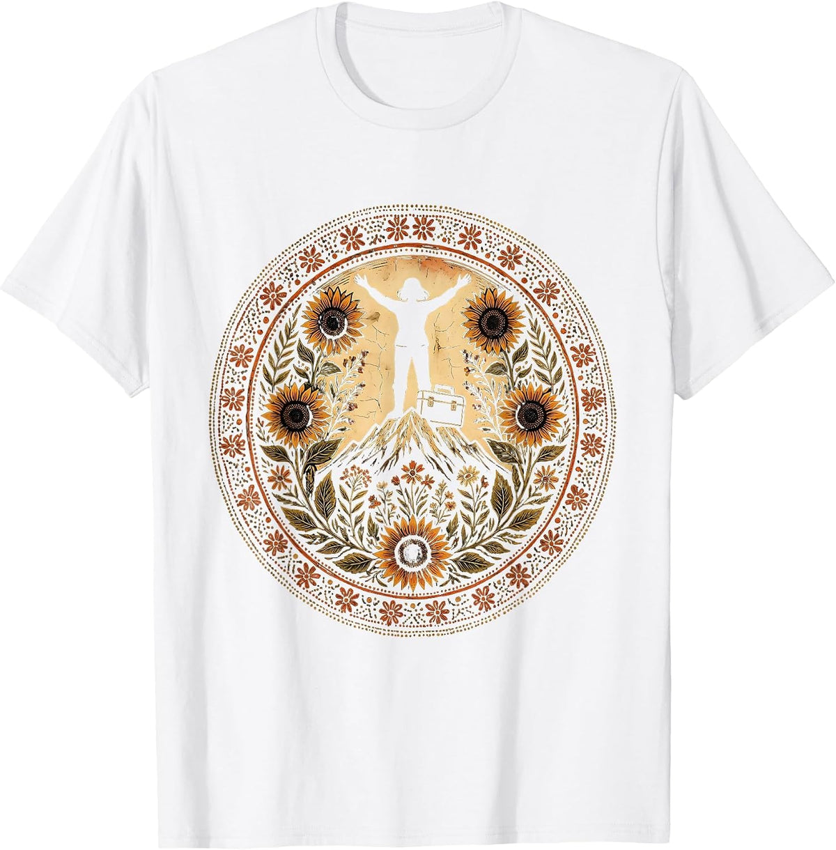Labor Day Mountain Summit Toolbox Illustration T-Shirt - White