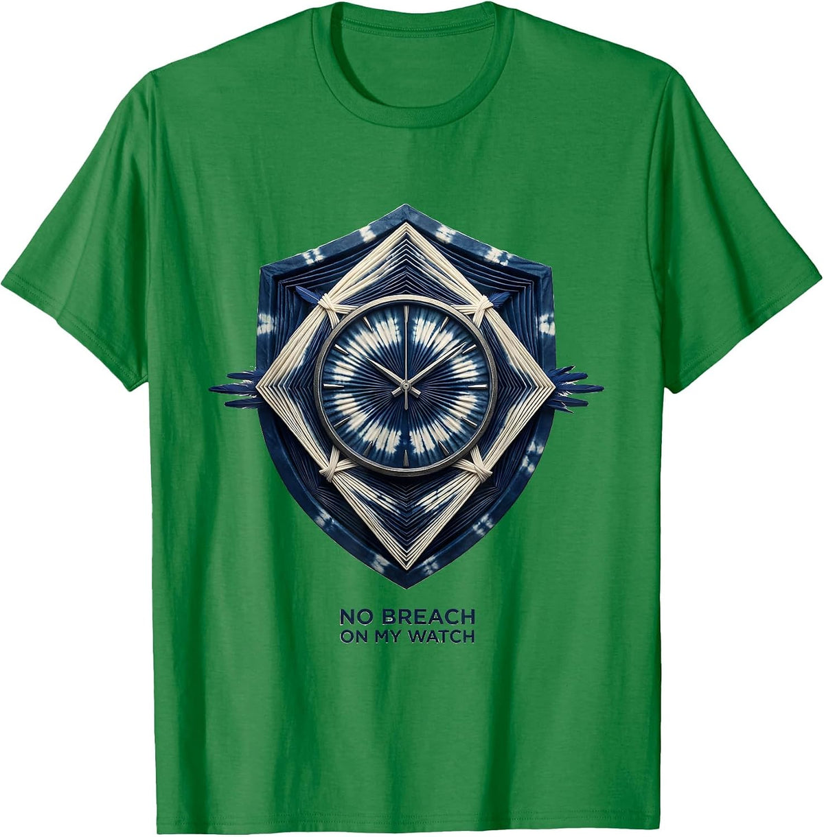Men's No Breach On My Watch Cybersecurity Design T-Shirt - Kelly Green