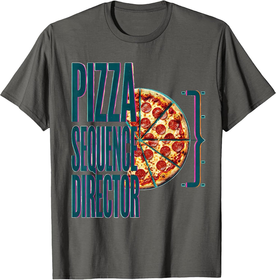 Pizza Sequence Director Funny Pizza Lover Food Humor Gift T-Shirt - Asphalt Grey