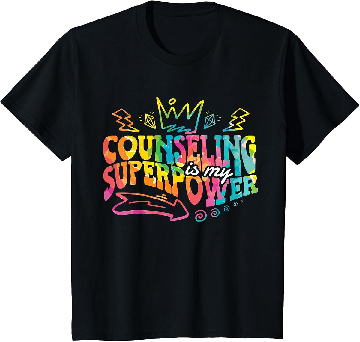 Counseling is My Superpower Professional School Counselor T-Shirt - Black