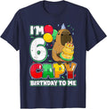 6 Years Old Capy Birthday to me 6th Birthday Capybara T-Shirt - Navy Blue
