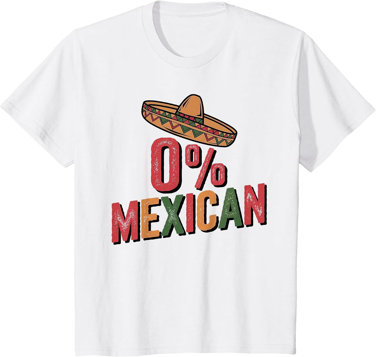 0% Mexican Cinco De Mayo Fiesta Sombrero Percent Funny T-Shirt - White