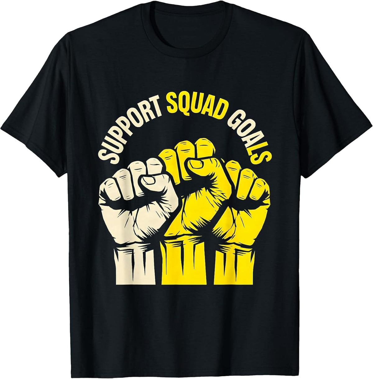Men's Support Squad Goals Paraprofessional Design T-Shirt - Black