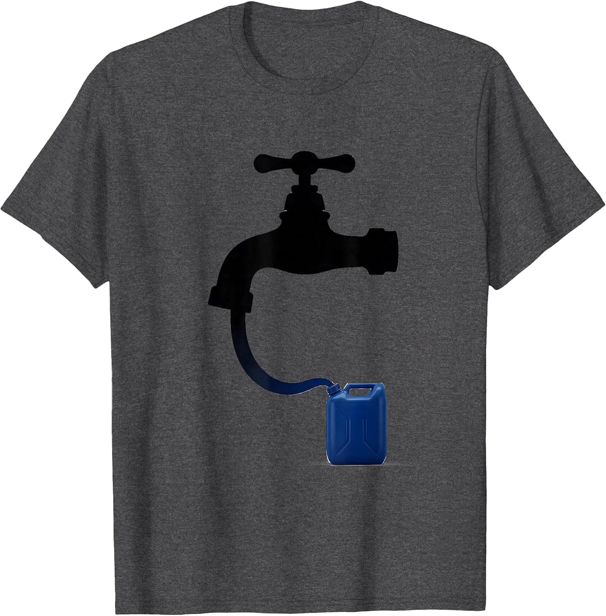 Faucet Jerry Can Minimalist Van Life Nomad T-Shirt - Dark Heather Grey