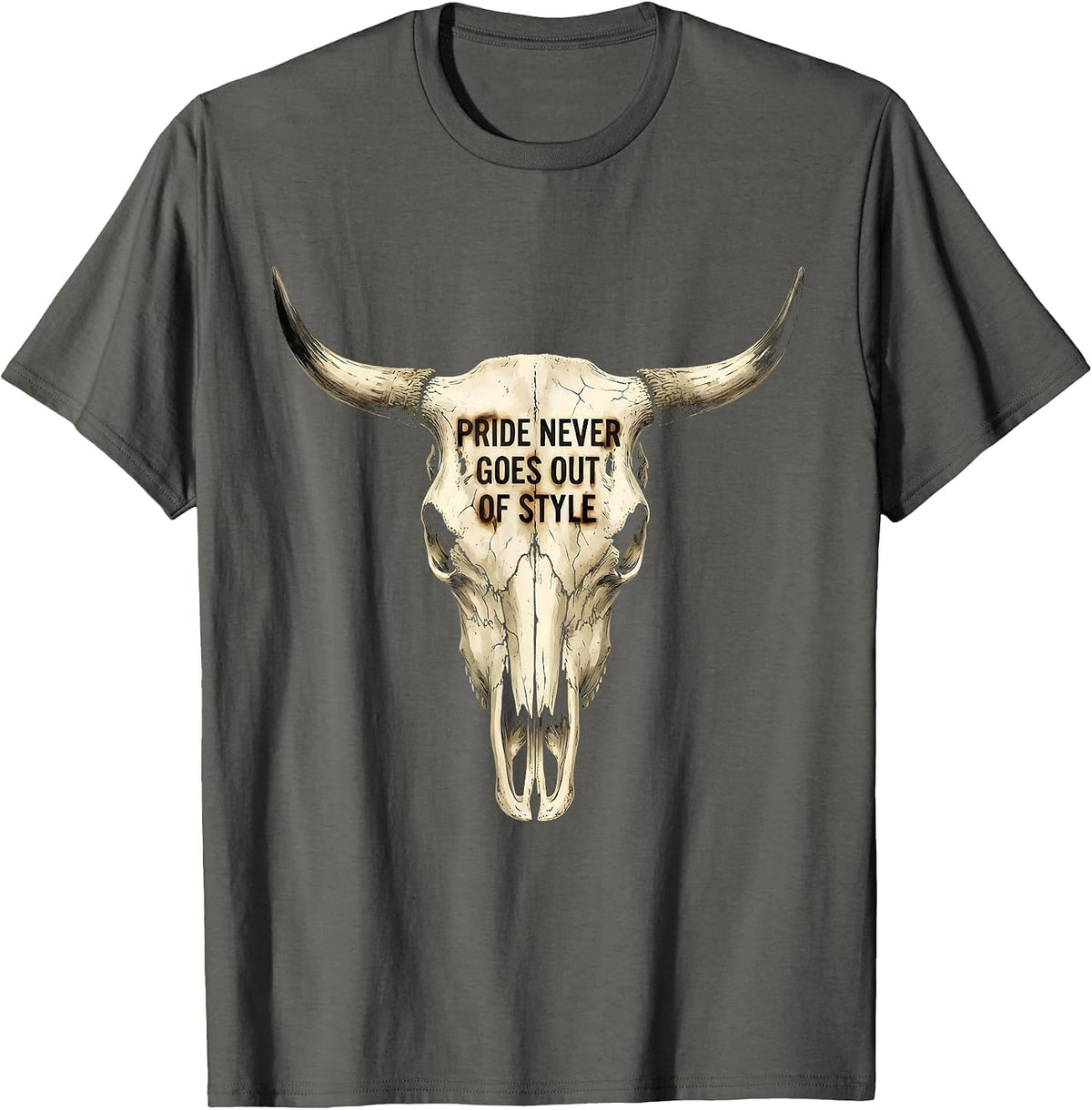 Men's Pride Never Goes Out of Style Graphic Design T-Shirt - Asphalt Grey