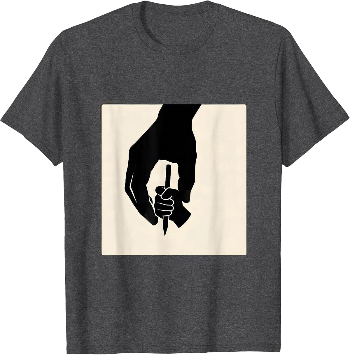 Men's Paraprofessional Hands Guiding Child Writing Desk T-Shirt - Dark Heather Grey