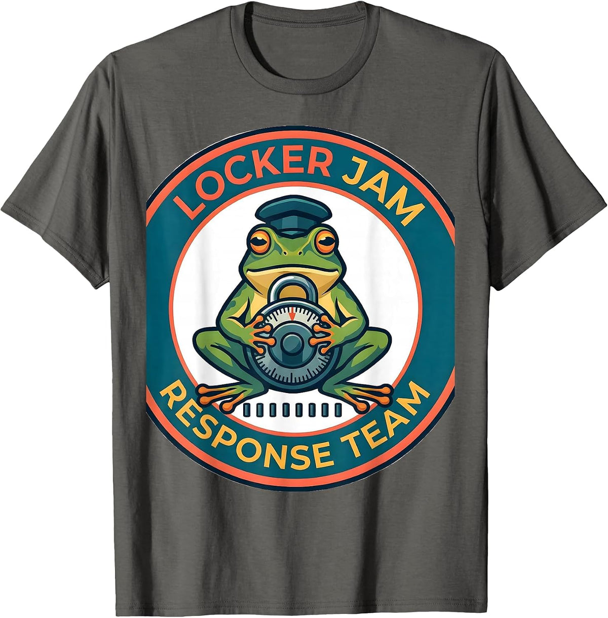 Locker Jam Response Team Funny Teacher Frog Back To School T-Shirt - Asphalt Grey