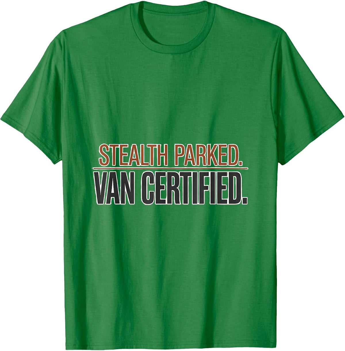 Men's Stealth Parked Van Certified Retro Van Life Nomads T-Shirt - Kelly Green