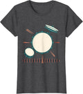 Women's Drum Kit Orbit Flat Vector Drummer Humor T-Shirt - Dark Heather Grey