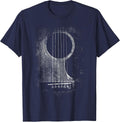 Acoustic Guitar Player Six String Classic Rock & Roll T-Shirt - Navy Blue