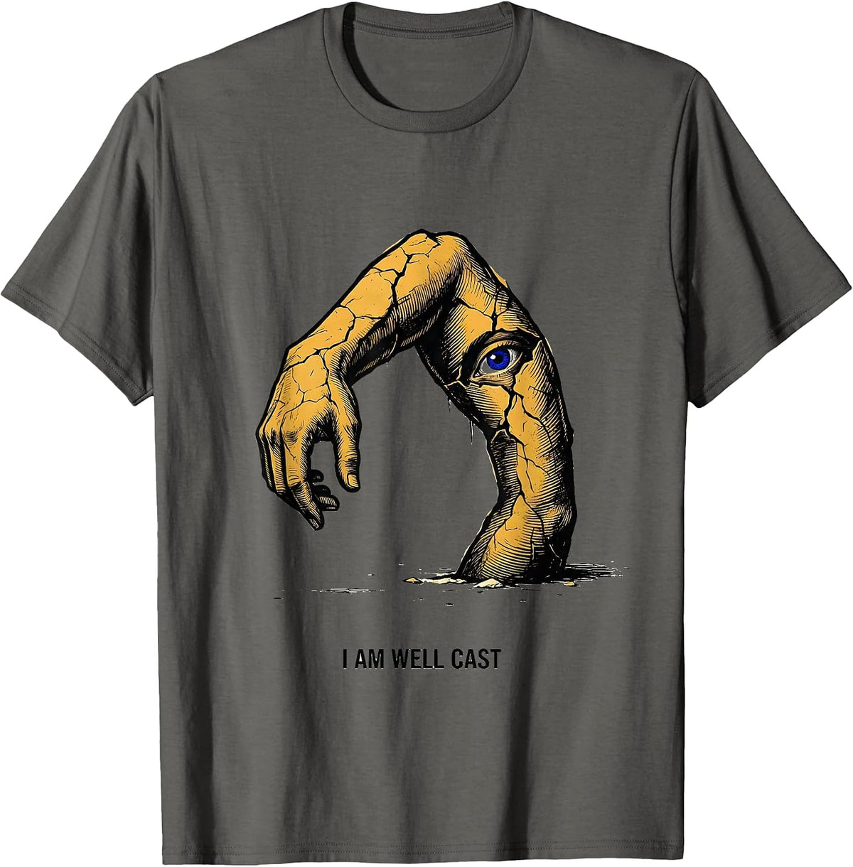 Men's I Am Well Cast Funny Literary Quote Dramatic Humor Theater T-Shirt - Asphalt Grey