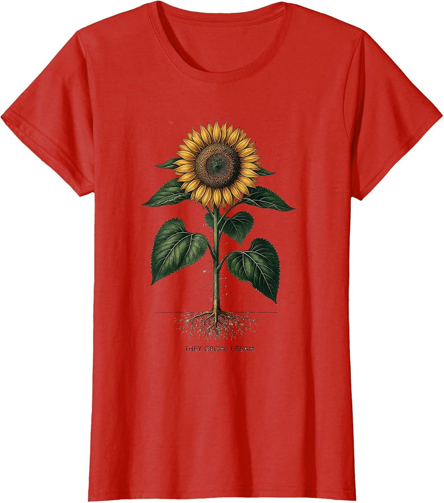 Women's They Grow I Beam Paraprofessional Design T-Shirt - Red