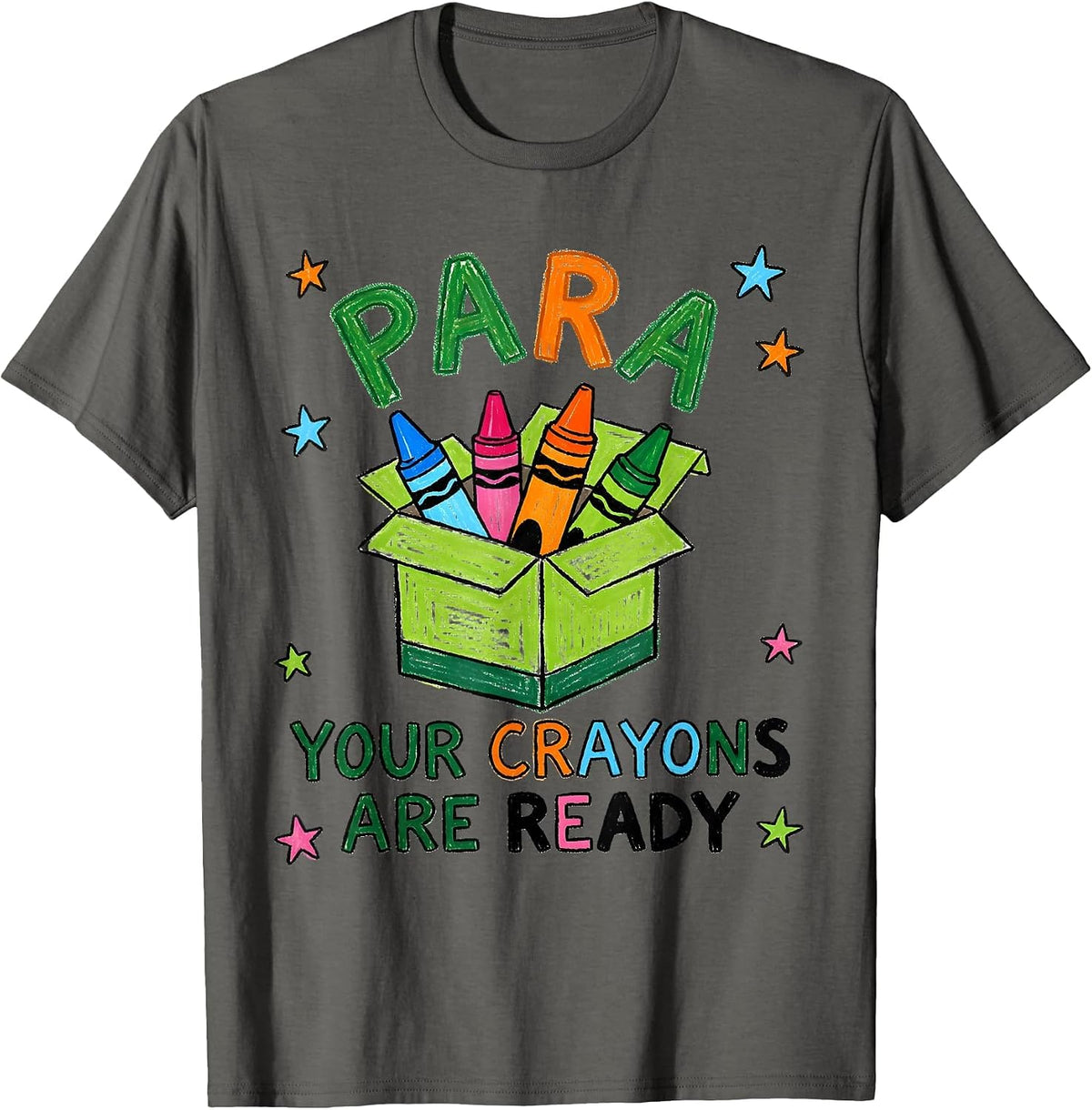 PARA, Your Crayons Are Ready Naive Kidcore Paraprofessional T-Shirt - Asphalt Grey