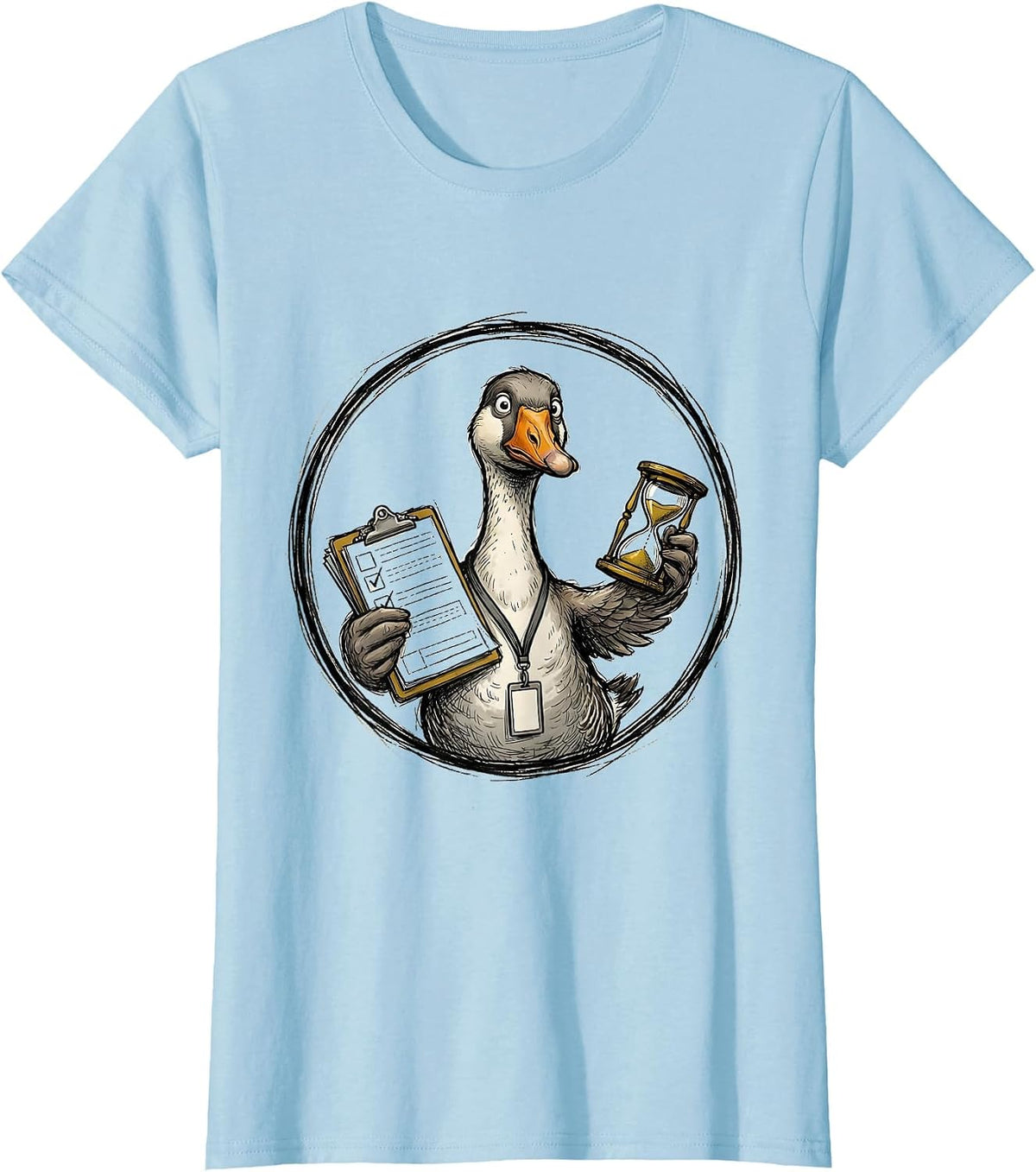 Women's Goose Balancing Work Funny Paraprofessional SPED Teacher T-Shirt - Baby Blue