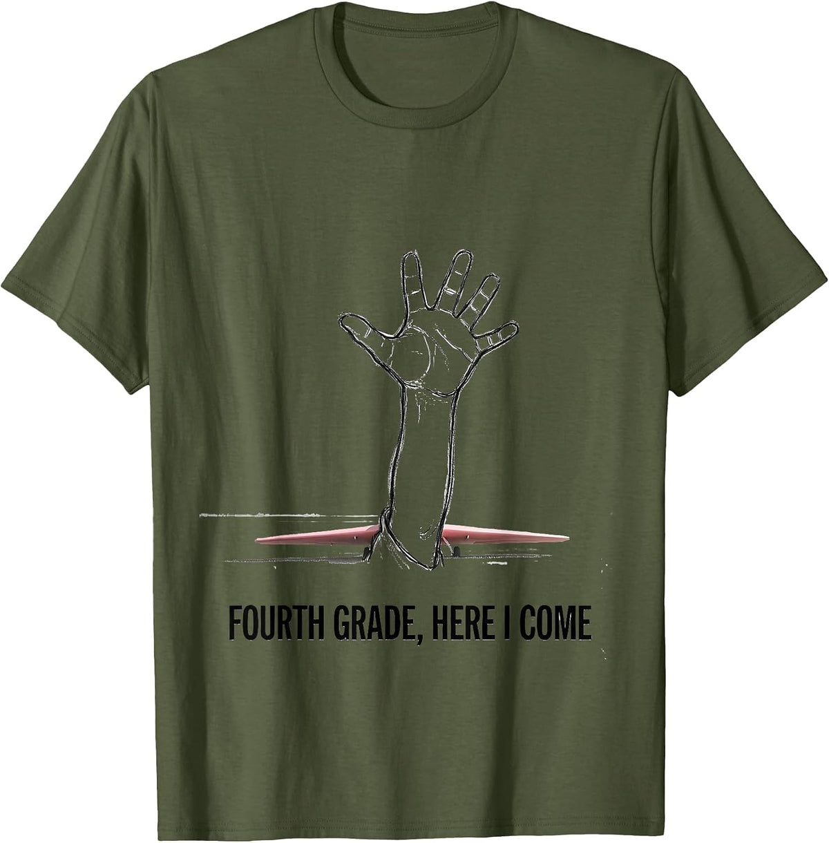 Men's Fourth Grade Here I Come Cute Girl Back To School Teacher T-Shirt - Olive Green