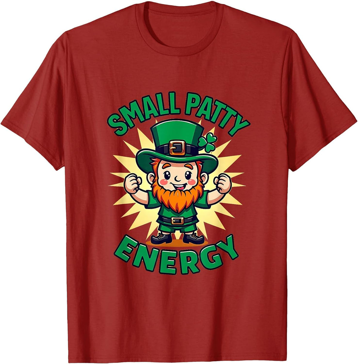 Small Patty Fierce Energy St Patricks Day Kids T-Shirt - Cranberry Red